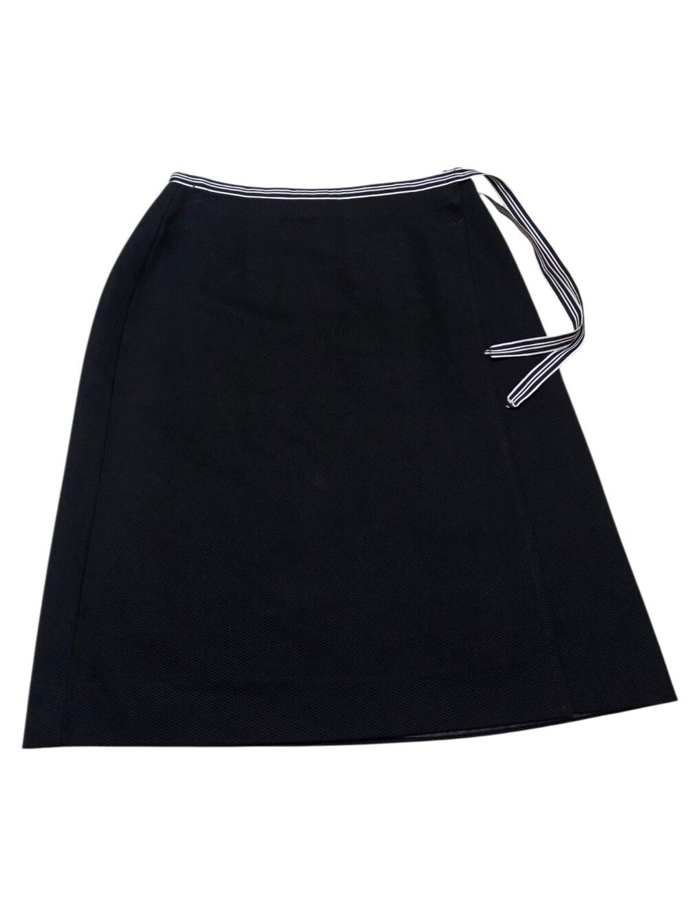 Pendleton 100% Cotton Midi Wrap Pencil Skirt Women's 6 Black Textured Lined D3.1